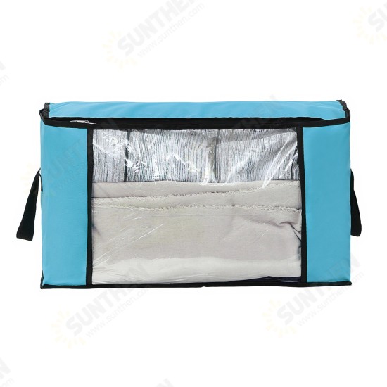 3/4 Pcs 90L Clothing Storage Bags Zipped Clothes Organizers Quilts Blankets Bedding Handbag