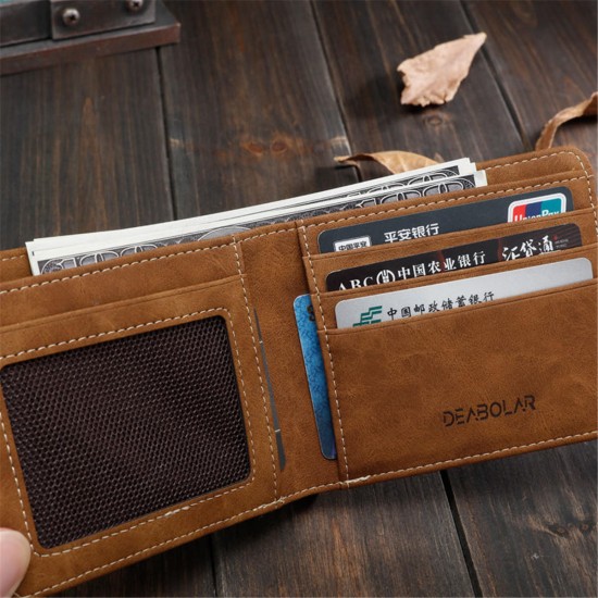 Men Canvas Slim Billfold Wallet Clutch Handbag Credit Card Purse Holder