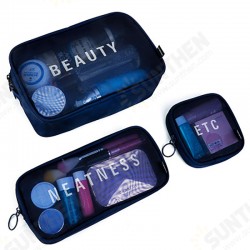Nylon S/M/L Travel Women Cosmetic Bag Portable Makeup Bag Mesh Case Portable Box Nylon S/M/L Travel Women Cosmetic Bag Portable Makeup Bag Mesh Case Portable Box