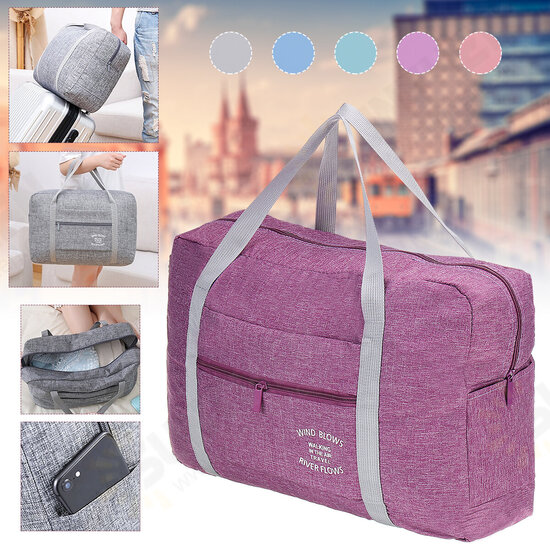 Oxford Cloth 40x30x13cm Foldable Travel Storage Bag Waterproof Luggage Bag Hand Shoulder Bag Carry Duffle Tote