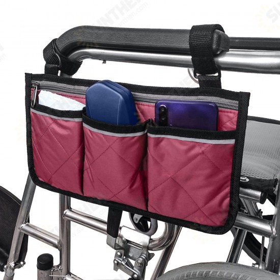 Portable Wheelchair Side Bag Multifunctional Armrest Pouch Organizer Bag Storage Bag