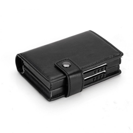 RFID Fashion Leather Card Holder Wallet Men Upgrade Double Box Money Bag