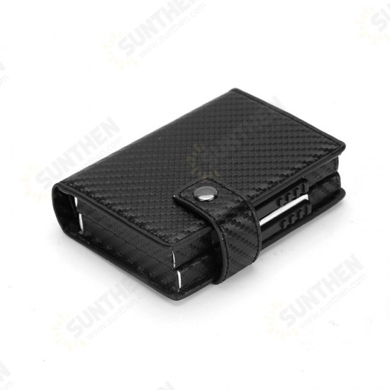 RFID Fashion Leather Card Holder Wallet Men Upgrade Double Box Money Bag