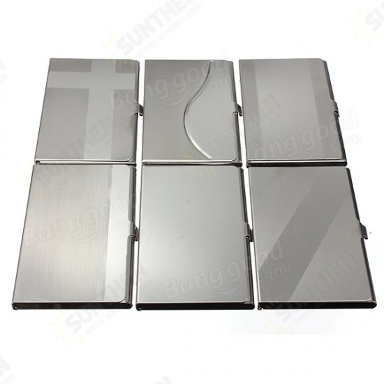 Stainless Steel Silver Aluminium Card Holder Case Box