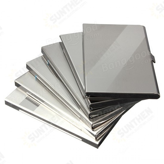 Stainless Steel Silver Aluminium Card Holder Case Box