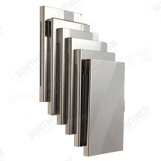 Stainless Steel Silver Aluminium Card Holder Case Box