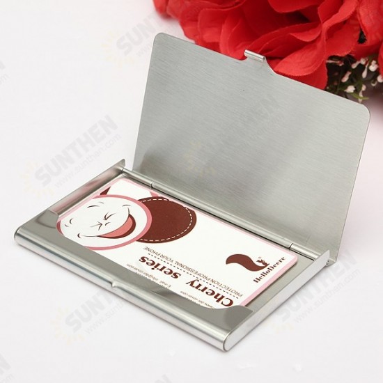 Stainless Steel Silver Aluminium Card Holder Case Box