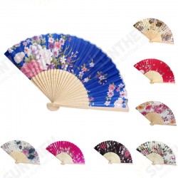 Summer Vintage Bamboo Folding Hand Held Flower Fan Chinese Dance Party Pocket Fans Summer Vintage Bamboo Folding Hand Held Flower Fan Chinese Dance Party Pocket Fans