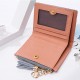 Women Men Leather Wallet Tassel Ladies Zipper Purse with Coin Pocket