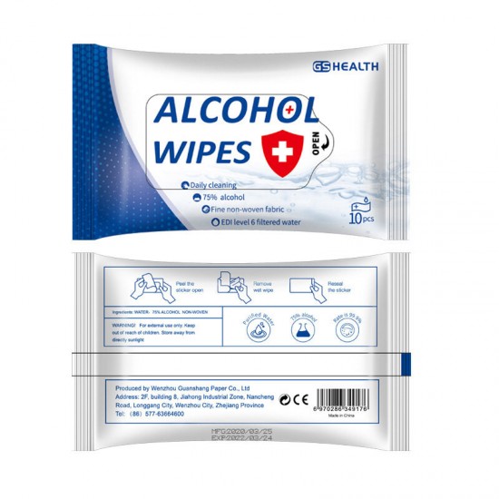 100 Pcs Disinfection Wipes Pads Cleaning Sterilization 75% Alcohol Wipes Cleaning Wet Wipes Camping Travel