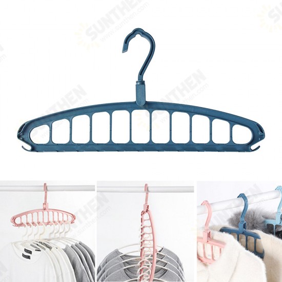 11 Holes Multifunctional Cloth Hanger Clothes Organizer Rack Camping Travel