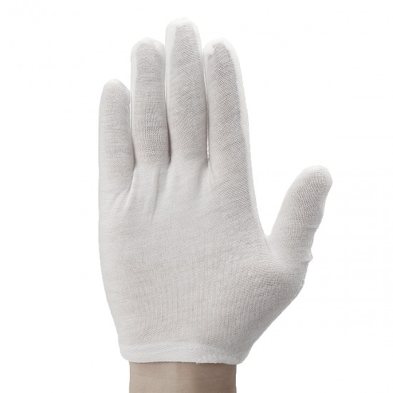 12 Pairs Disposable White Glove Soft Cotton Safety Oil-Resistant Camping Picnic BBQ