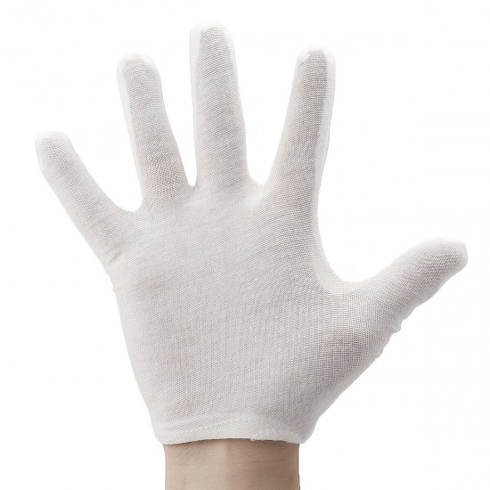 12 Pairs Disposable White Glove Soft Cotton Safety Oil-Resistant Camping Picnic BBQ