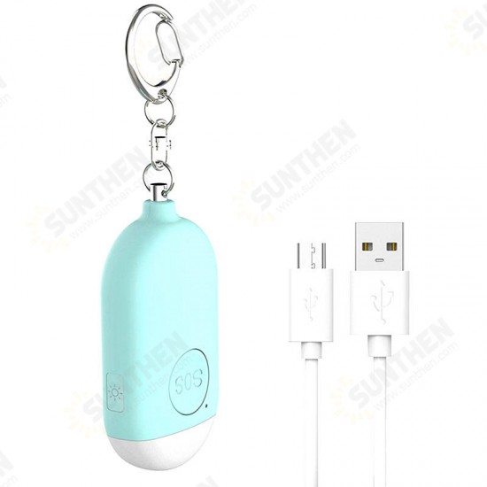 120dB Personal Alarm Portable Waterproof USB Rechargeable SOS Alert Safety Night Work Flashing Light Safety Siren