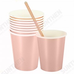 125pcs Party Disposable Tableware Set Festival Paper Cups Camping Fork Spoon Rose Gold Plates Straws Table 125pcs Party Disposable Tableware Set Festival Paper Cups Camping Fork Spoon Rose Gold Plates Straws Table