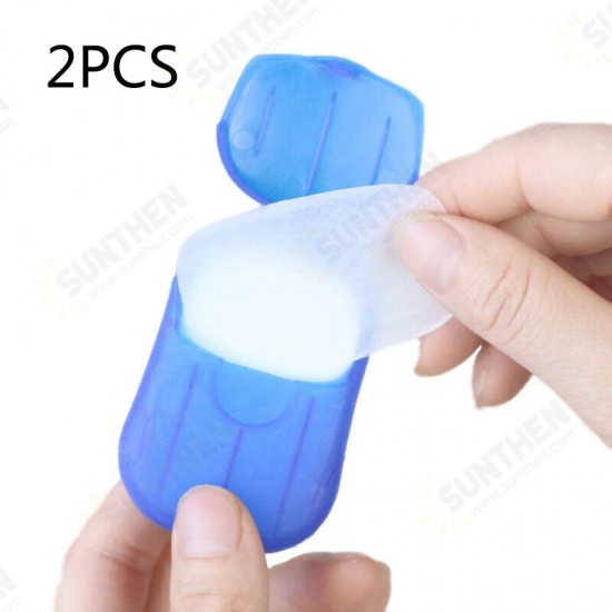 2 PCS 20 Pcs Paper Soap Outdoor Cleaning Supplies Travel Sterilizer Portable Hand Washing Small Sheet