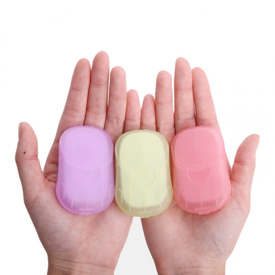20 Pcs/boxes Mini Disposable Soap Hand-washing Paper Portable Camping Travel Washing Hands Fragrance Cleaning