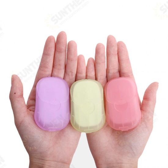 20 Pcs/boxes Mini Disposable Soap Hand-washing Paper Portable Camping Travel Washing Hands Fragrance Cleaning