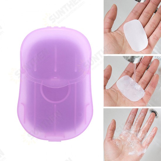 20 Pcs/boxes Mini Disposable Soap Hand-washing Paper Portable Camping Travel Washing Hands Fragrance Cleaning