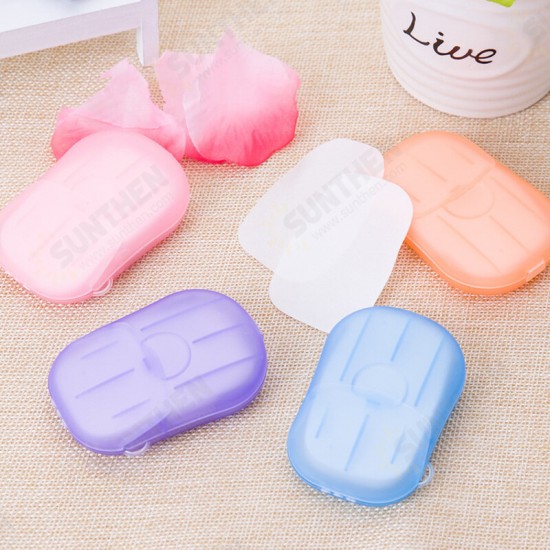 20 Pcs/boxes Mini Disposable Soap Hand-washing Paper Portable Camping Travel Washing Hands Fragrance Cleaning