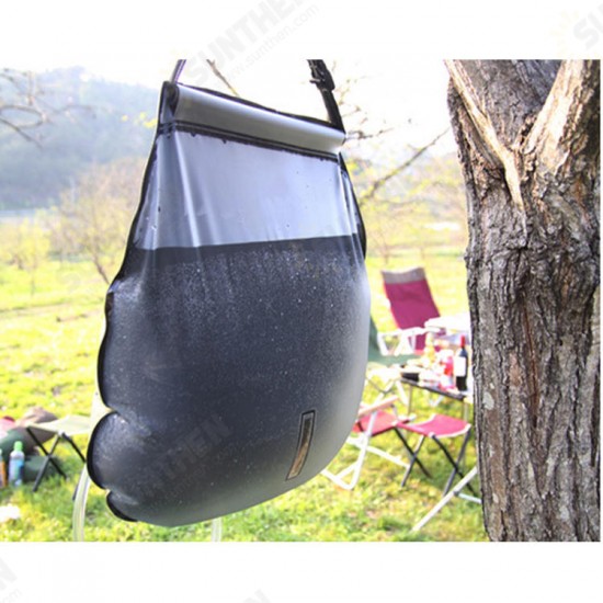 20L Folding Water Shower Bag Outdoor Camping Hiking Self Driving Tour Solar Heating with Thermometer