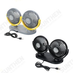 24V Mini Dual-Head Fan Car Van Home Silent Cooler Cooling Fan USB Rechargeable Outdoor Camping Travel 24V Mini Dual-Head Fan Car Van Home Silent Cooler Cooling Fan USB Rechargeable Outdoor Camping Travel
