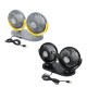 24V Mini Dual-Head Fan Car Van Home Silent Cooler Cooling Fan USB Rechargeable Outdoor Camping Travel