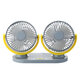 24V Mini Dual-Head Fan Car Van Home Silent Cooler Cooling Fan USB Rechargeable Outdoor Camping Travel