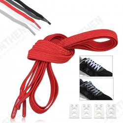 2Pcs 100cm Elastic No Tie Shoelaces Lazy-free Tie Sneaker Laces With Buckles Sports Running 2Pcs 100cm Elastic No Tie Shoelaces Lazy-free Tie Sneaker Laces With Buckles Sports Running