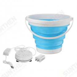4-Modes 10L Mini Portable Bucket Turbine Washing Machine Folding Bucket Type USB Laundry Clothes Washer Cleaner For Home Travel