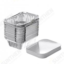 50PCS Aluminum Foil Trays BBQ Disposable BBQ Mat Food Container Baking Pan With Lids 50PCS Aluminum Foil Trays BBQ Disposable BBQ Mat Food Container Baking Pan With Lids