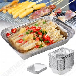 50PCS Aluminum Foil Trays BBQ Disposable BBQ Mat Food Container Baking Pan With Lids 50PCS Aluminum Foil Trays BBQ Disposable BBQ Mat Food Container Baking Pan With Lids