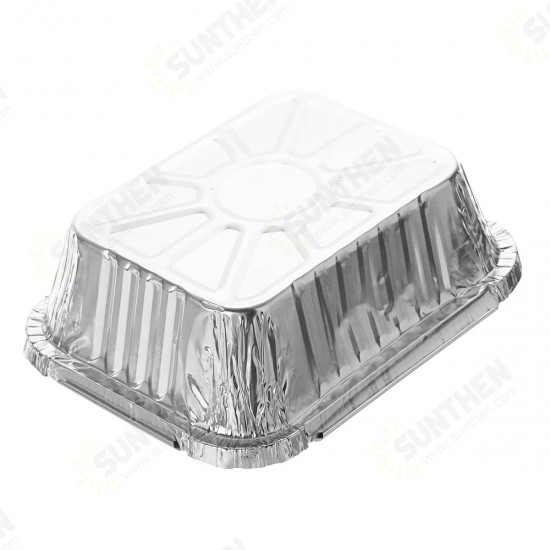 50PCS Aluminum Foil Trays BBQ Disposable BBQ Mat Food Container Baking Pan With Lids 50PCS Aluminum Foil Trays BBQ Disposable BBQ Mat Food Container Baking Pan With Lids