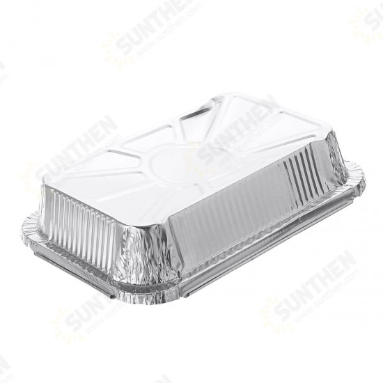 50PCS Aluminum Foil Trays BBQ Disposable BBQ Mat Food Container Baking Pan With Lids 50PCS Aluminum Foil Trays BBQ Disposable BBQ Mat Food Container Baking Pan With Lids