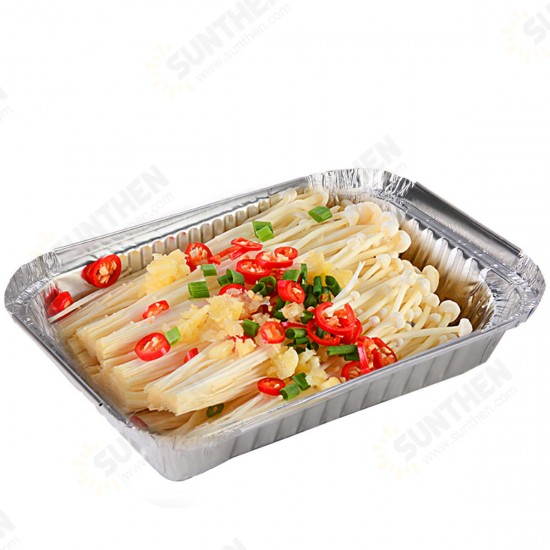 50PCS Aluminum Foil Trays BBQ Disposable BBQ Mat Food Container Baking Pan With Lids 50PCS Aluminum Foil Trays BBQ Disposable BBQ Mat Food Container Baking Pan With Lids