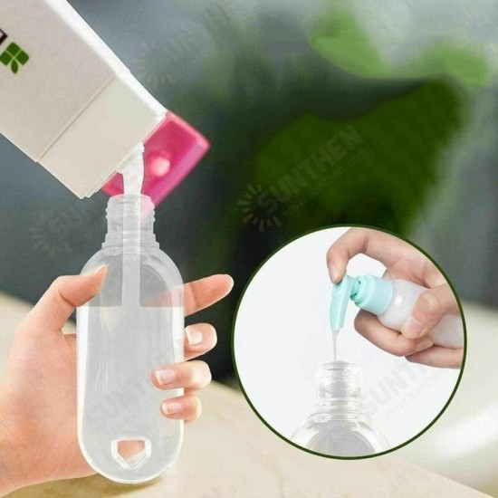 50ml 5 Pcs Clear Container Wall Hanging Soap Dispenser Bottle Portable Leak-proof Refillable Bottle Climbing Travel