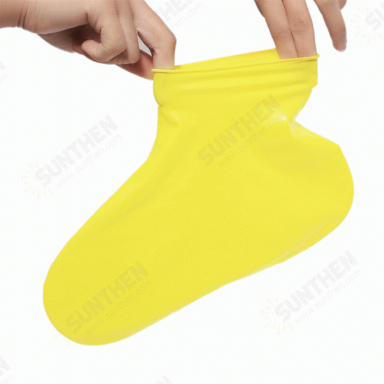 Anti-slip Waterproof Rainproof Shoe Covers Outdoor Camping Hiking Traveling Reusable Rain Boot Motorcycle Bike Overshoe-L/M