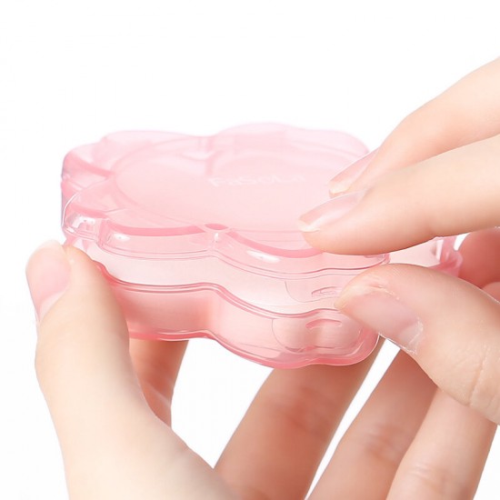 50 Pieces Cherry Blossoms Shape Disposable Disinfection Soap Tablets Traveling Out Portable Hand Student Petal Soap Paper