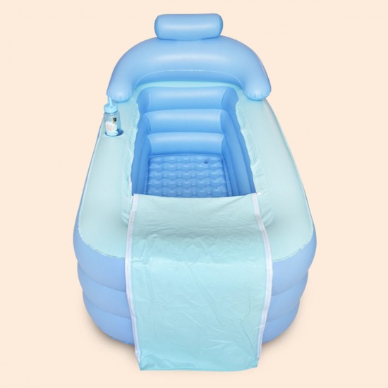 Foldable Inflatable Bathtub 160x84x64cm PVC Adult Bath Tub with Air Pump