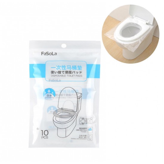 10 Pcs Disposable Toilet Seat Cover Maternal PE Membrane Transparent Travel Toilet Pad Paper Padded Cushion Paper