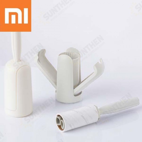 Portable Creamy White Cleaning Sweater Sticky Roller Brush Cleaning Tool Travel Camping With 2 Pcs Sticky Paper