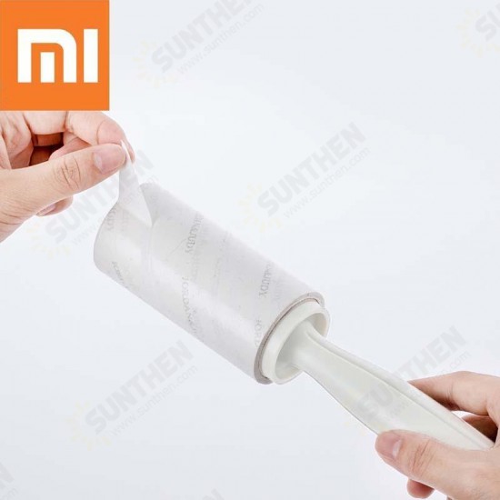 Portable Creamy White Cleaning Sweater Sticky Roller Brush Cleaning Tool Travel Camping With 2 Pcs Sticky Paper