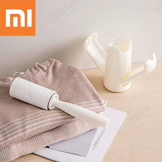 Portable Creamy White Cleaning Sweater Sticky Roller Brush Cleaning Tool Travel Camping With 2 Pcs Sticky Paper