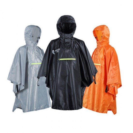 230T Poly Taff Raincoat Luminous Poncho Waterproof Rain Coat Fishing Camping Hiking Travel