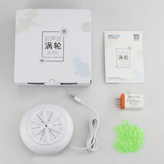 USB Mini Wash Machine Portable Ultrasonic Turbine Travel Home Laundry Cleaner Equipment