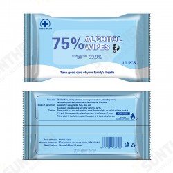 1 Pack of 10 Pcs 75% Medical Alcohol Wipes 99.9% Antibacterial Disinfection Cleaning Wet Wipes Disposable Wipes for Cleaning and Sterilization in Office Home 1 Pack of 10 Pcs 75% Medical Alcohol Wipes 99.9% Antibacterial Disinfection Cleaning Wet Wipes Disposable Wipes for Cleaning and Sterilization in Office Home