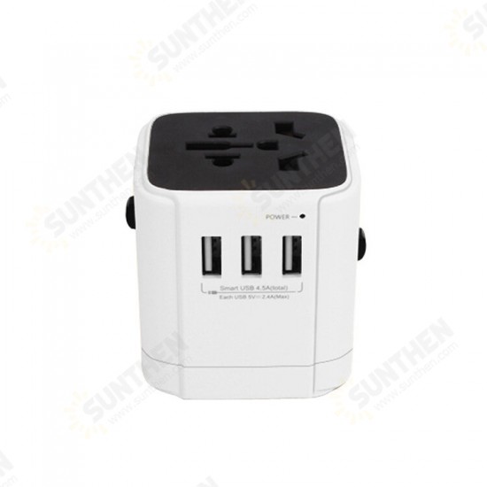 LX-613 3xUSB 100V-240V AC Traveling USB Adapter Plug Universal Power Plug Multifunctional Change-over Plug