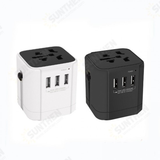 LX-613 3xUSB 100V-240V AC Traveling USB Adapter Plug Universal Power Plug Multifunctional Change-over Plug