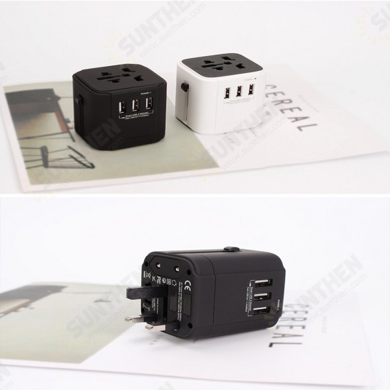 LX-613 3xUSB 100V-240V AC Traveling USB Adapter Plug Universal Power Plug Multifunctional Change-over Plug