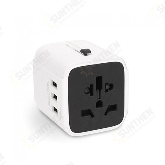 LX-613 3xUSB 100V-240V AC Traveling USB Adapter Plug Universal Power Plug Multifunctional Change-over Plug